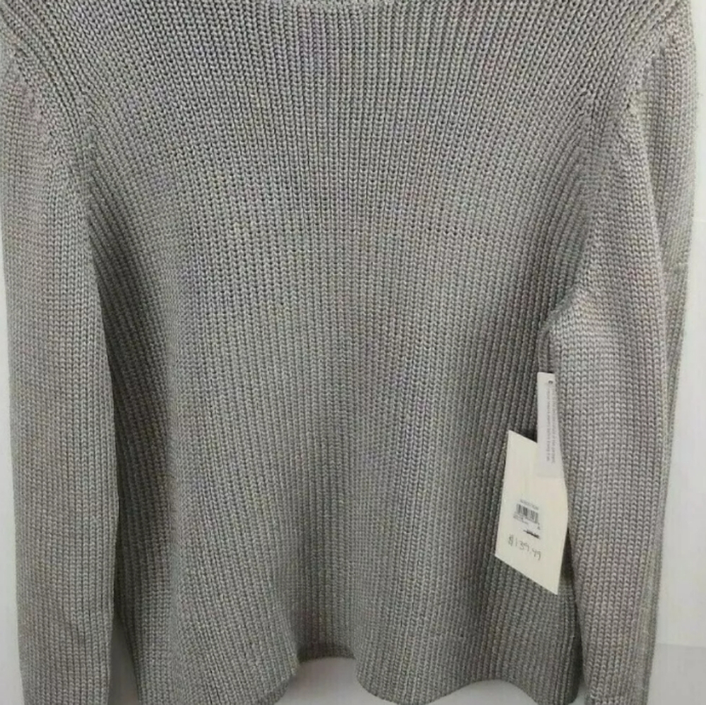 Lewit Women's XL Metallic Silver Sweater New FLAW